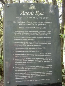 Aston's Eyot sign